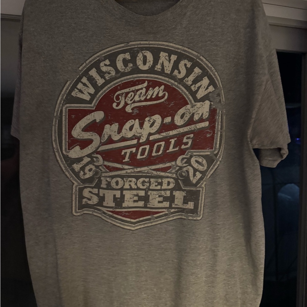 Snap Gray and Red Graphic Tee